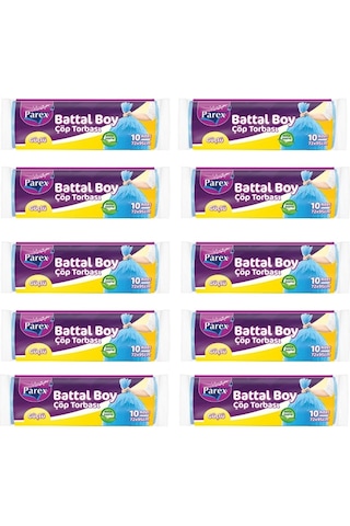Parex Güçlü Çöp Poşeti Battal Boy Mavi 10 x 10'lu 72 x 95 CM