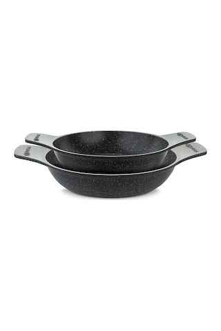 Thermoad Saplı Kapaksız  Döküm Sahan Set 2'li 20 - 22 CM Gri