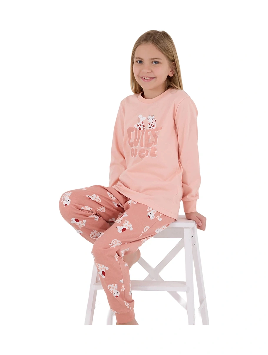Rolypoly Rp3708-2 Kız Çocuk Kışlık İkili Pijama Takım SOMON