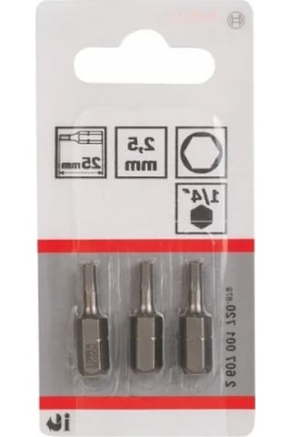 Ekstra Sert Altıgen Vida Uç Seti 3 Adet, 25 Mm
