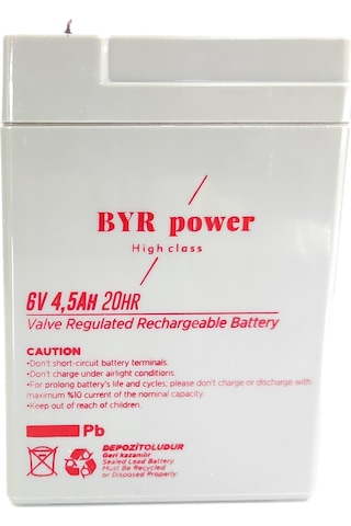 Byr Power Akülü Araba Aküsü 6V 4.5Ah 20Hr