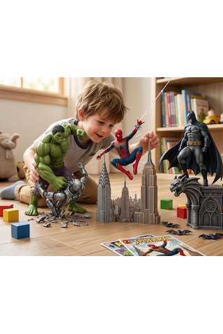 Efsanevi Kahramanlar Seti - Hulk, Örümcek Adam Ve Batman 30 Cm Dev Boy Avengers Karakterleri