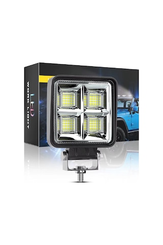 2adet 144w 12-24 Volt Kare Spot Far Oto Çalışma Lambası Atv Kamyon Tır Traktör Offroad