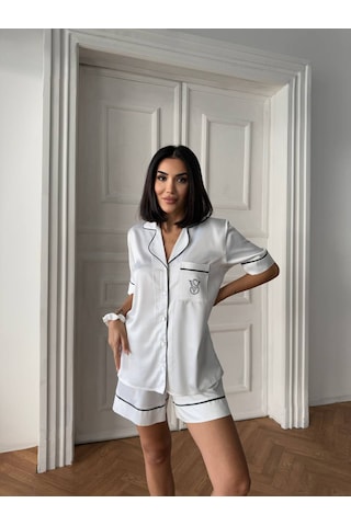 Victoria's Secret Victoria"s Secret İpek Saten Yazlık Pijama Takımı Beyaz