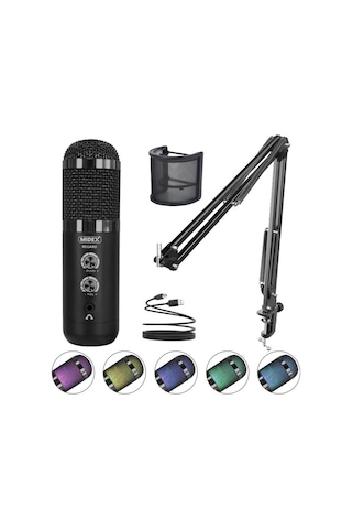 Midex Regard Rgb Set Usb Ekholu Oyuncu Ve Yayıncı Mikrofonu Kayıt Gaming Tiktok Twitch Canlı Yayın Discord Youtube