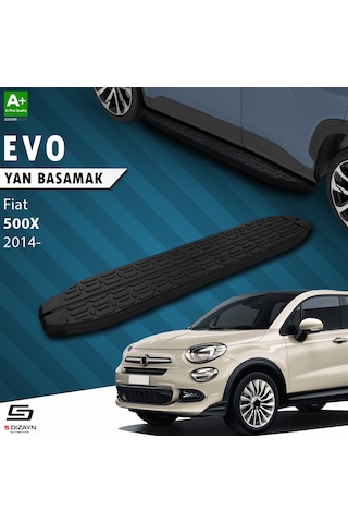 S-dizayn Fiat 500x Evo Siyah Yan Basamak 173 Cm 2014 Üzeri