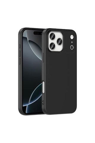 Apple iPhone 17 Pro İle Uyumlu Kılıf Z-mara Lansman Vieri Tam Koruma Arka Kapak Kamera Koruma Çıkıntılı Pürüzsüz Yüzey Siyah Kapak
