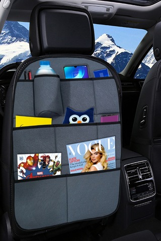 Elit Füme Araç Koltuk Arkası Organizer - Eşya Düzenleyici