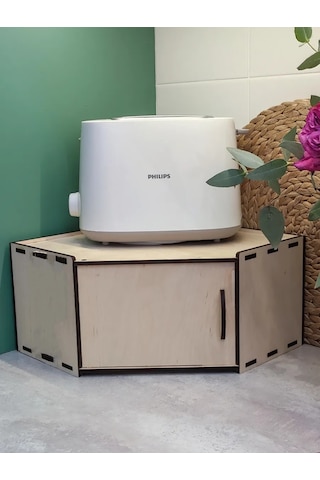 Woodiks Köşe Ekmek Kutusu Ahşap Kapaklı 328083650 Bej Açık