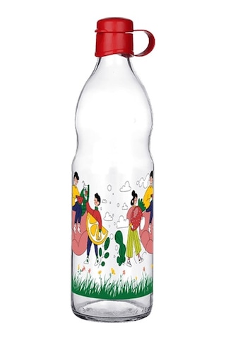 Frido Desenli Cam Suluk 1000 Ml Şeffaf
