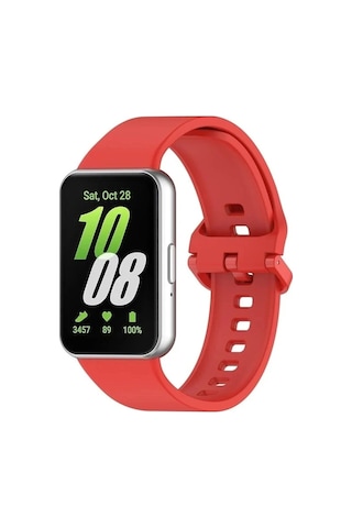 Mey İthalat Samsung Samsung Uyumlu Galaxy Fit 3 Klasik Kordon - Kırmızı