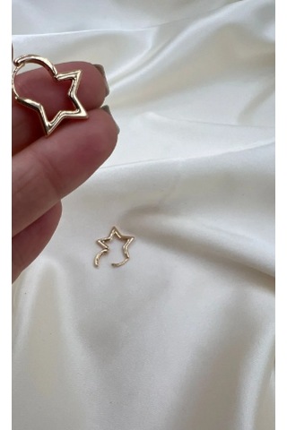 Bb Çelik Yıldız Küpe Altın - Beyaz