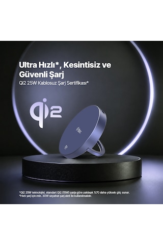 Ttec Aircharger Pro 2 Bliss Qi2.2/magsafe Özellikli 25w iPhone Uyumlu/android Stantlı Kablosuz Hızlı Şarj A Mavi