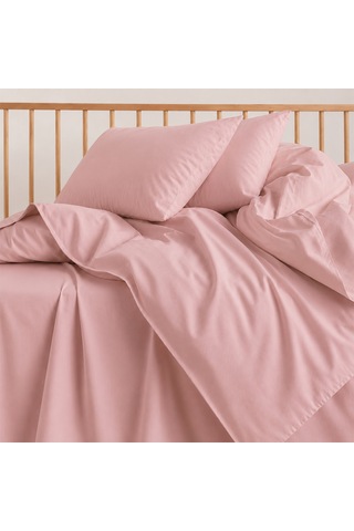 Lief Home %100 Pamuklu Sertifikalı Bebek Nevresim Takımı 100x150 63 Tel Dokuma Kutulu Gönderim Pudra