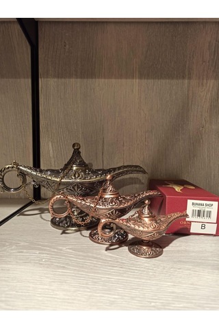 Metal Aladdin Lambası 16x8.5 Cm Mücevherlik / Dekoratif Biblo