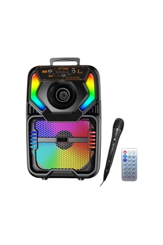 Concord Bt-2092 Fm Radyo/usb/mikrofonlu/kumandalı 8'' Taşınabilir Bluetooth Hoparlör