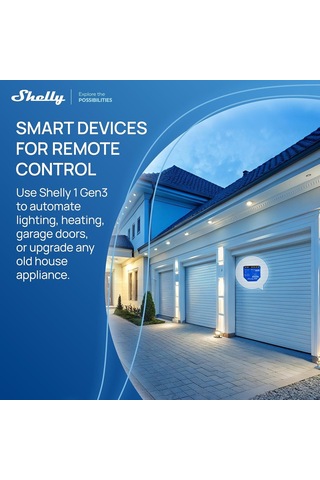 Shelly 1 Gen3 / Wlan Akıllı Şalter Rölesi, Kuru Kontaklı, Işık Şalteri, Ev Otomasyonu, Alexa Ve Google Home İle