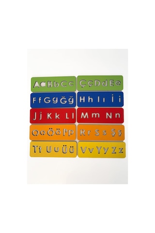 Pey Aksesuar Çocuk Montessori - Alfabe Öğrenme Seti - 5 Renkli El Kası Geliştirme 10 Parça
