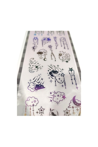 Şeffaf Renkli Sticker 7x17 Cm - Ay Bulut Tarot Çok Renkli