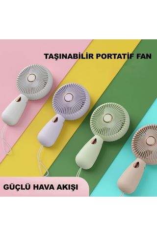 Jialan001 Robeve Mini Şarjlı Yüksek Fan Gücü  Işıklı Vantilatör