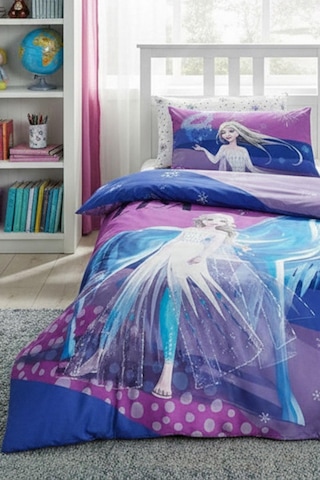 Özdilek Frozen Snow Disney Lisanslı Lastikli Fitted Çarşaf Çocuk Nevresim Takımı Tek Kişilik - Krem Krem
