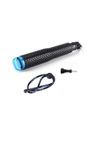 Dofolink Alüminyum 19 İnçli Gopro Üç Yönlü Akıllı Telefon Stabu Spor Kamera Dalış Çubuğu Mavi Siyah