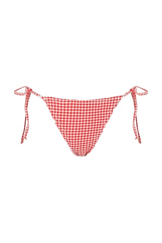 Good American Kare Desenli Bikini Altı Kırmızı