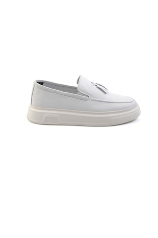 Bambi Beyaz Leather Erkek Loafer Ayakkabı E01080107603 Beyaz