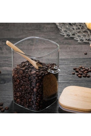Novahub Cam Mühürlü Can Baharat Kavanoz, Ahşap Kaşık, Çeşni Konteyner, Kahve Depolama Tankı, Mutfak Şeker Şişesi, Çay Kutusu, A Diğer Model Diğer