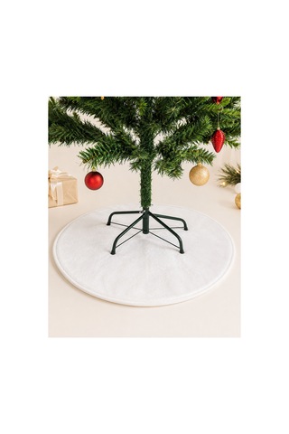 Toscana Peluş Kumaştan 70x70 Cm Kaydırmaz Tabanlı İthal Dekoratif Peluş Halı Beyaz Beyaz