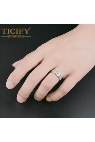 Siyah Işık Lüks Tasarım Sensörü Titanyum Çelik Yüzük Oyma Heykel Mat Hiçbir Renk Niş Çift Yüzük Moda Takı 13 Siyah