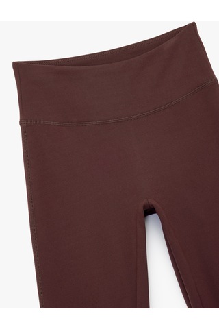 Koton Yüksek Bel Slim Fit İspanyol Paça Spor Tayt Bordo 7wak40022nk