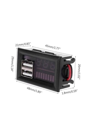Akü Kapasite Göstergesi Voltmetreli Ve Usb Çıkışlı-4501