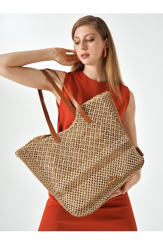 Pierre Cardin Kadın Hasır Omuz Çantası 05pc25y1502 Naturel