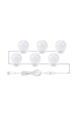 Wezone 6 Adet Dokunmatik Ayna Işığı - 3 Renk Ayarı Doğal Beyaz, Saf Beyaz, Isıklı Beyaz Usb Güzellik Işığı - Makyaj Dolabı Ve Banyo Aynaları İçin