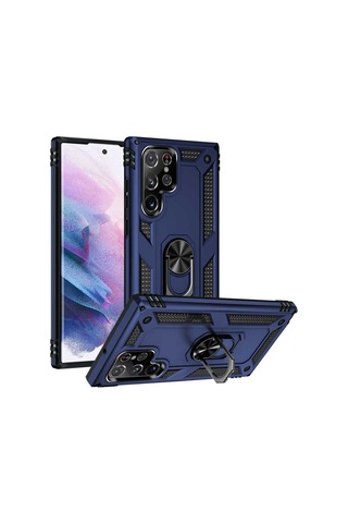 Samsung Uyumlu Galaxy S22 Ultra Kılıf Zore Vega Kapak Mavi