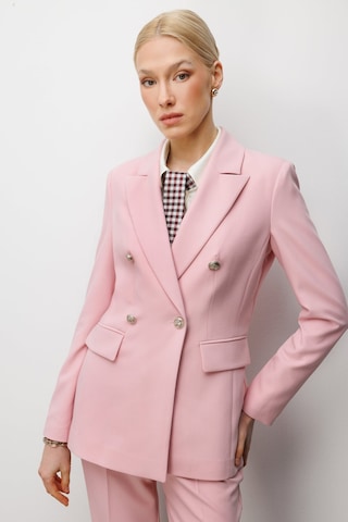 Ekol Kadın Kruvaze Yaka Kapak Cepli Ceket 1006 Pembe