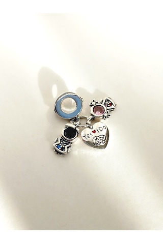 Gümüş Yes I Do Pan Tasarım Bileklik Uyumlu Kadın Charm 1