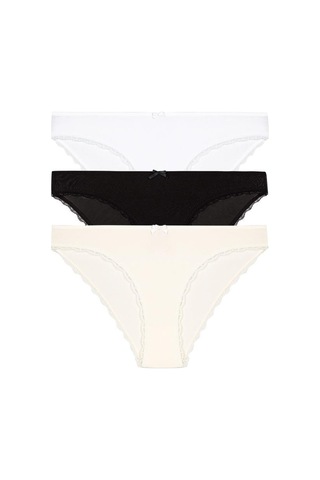 3 Lü Paket Şahin Bayan Kenar Dantelli Likralı Bikini Külot 30622 Çok Renkli
