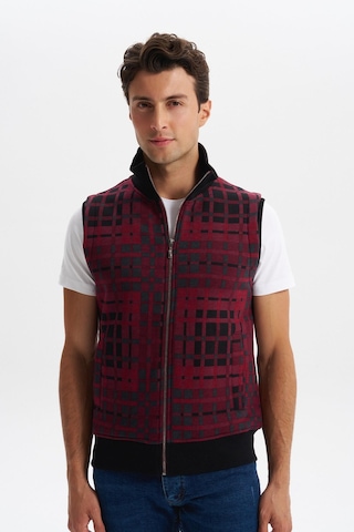 Arma Erkek Slim Fit Örme Desenli 3 İplik Şardonlu Dik Yaka Yelek %70 Pamuk %30 Polyester Y6sso9490 Bordo