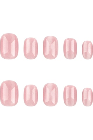 Kedi Göz Oval Takma Tırnak Seti 24 Adet - Pembe