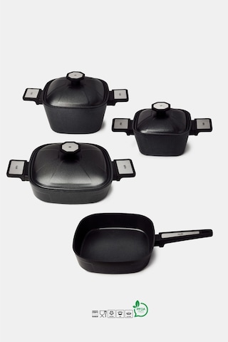 Brett 7 Parça Tencere Seti Siyah Siyah