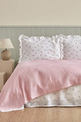 Karaca Home Lidya %100 Pamuk Tek Kişilik Pike Takımı Pudra 200.22.12.0073