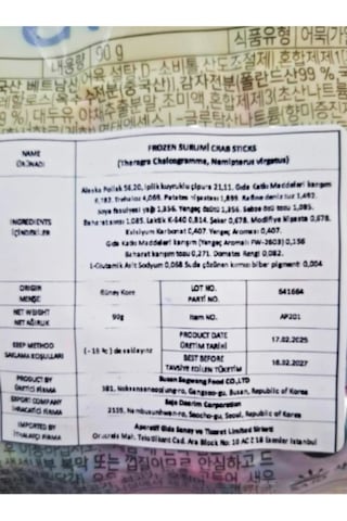 Surimi Yengeç Eti 90gr 5'li Set