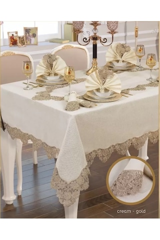 Angles Flora El İşi 17 Parça 8 Kişilik 165 265 Cm Masa Takımı Çok Renkli