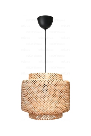 Sinnerlig Bambu Avize 40cm- İskandinav, Modern, Bohem, Rattan Avize, Aydınlatma Bambu