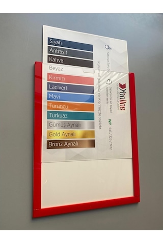 10 Adet A4 Kırmızı Belge Sertifika Çerçevesi Kendinden Yapışkanlı Kolay Değiştirilebilir Föylük