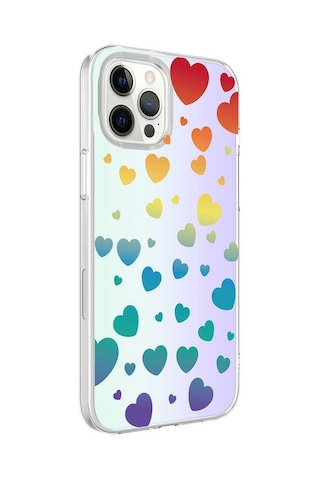 Zeyline Apple Uyumlu iPhone 12 Pro Max Zore M-blue Desenli Kapak-heart No3