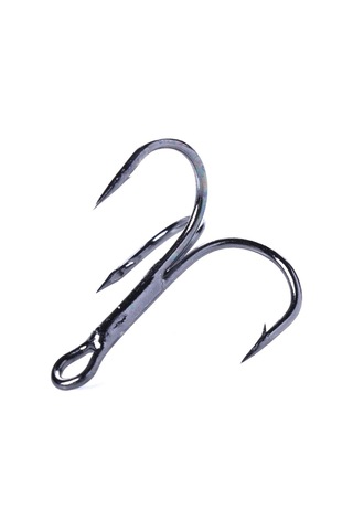 Hengjia 20 Adet Klasik Siyah Yüksek Karbonlu Çelik Balıkçılık Üç Çeneli Tiz Kanca