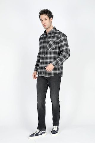 Lee Cooper Jade Erkek Dokuma Uzun Kol Gömlek Lacivert-gri-20402-lacivert-gri Ekose Lacivert - Gri